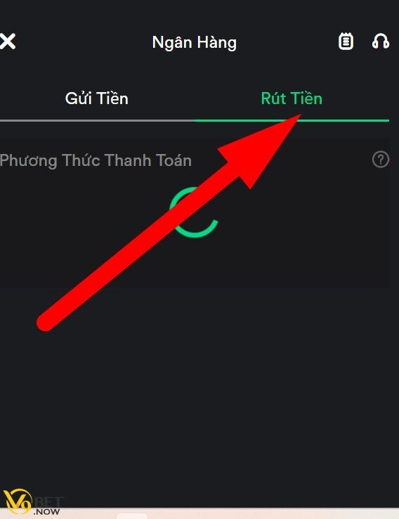 Nhấn chọn “rút tiền”