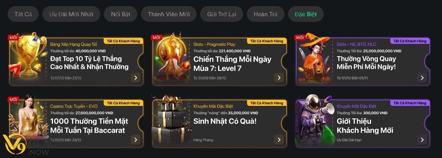 Chương trình khuyến mãi đặc biệt của V9bet 