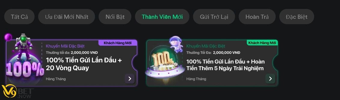 V9bet và khuyến mãi cho thành viên mới